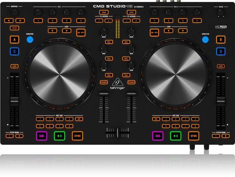 BEHRINGER CMD STUDIO 4a MIDI контроллер для DJ на 4 деки, со встроенным 4 канальным аудио интерфейсом