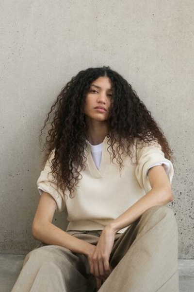 Тонкий трикотажный топ-поло — открытый воротник - H&M