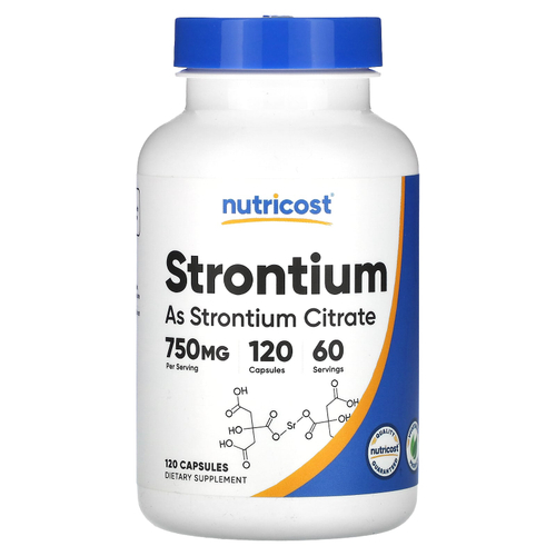 Nutricost, Стронций, 120 капсул (375 мг на капсулу)