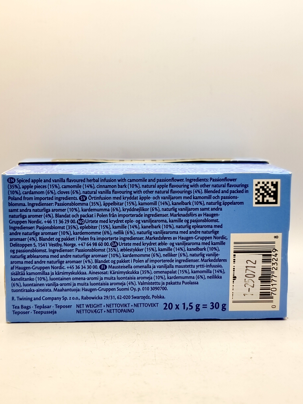 Чай травяной Twinings Sweet Dreams пряное яблоко и ваниль, 20 пакетиков, 30 г (из Финляндии)