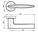 Ручка раздельная R.URB52.SQUID (SQUID URB9) SN-3 матовый никель