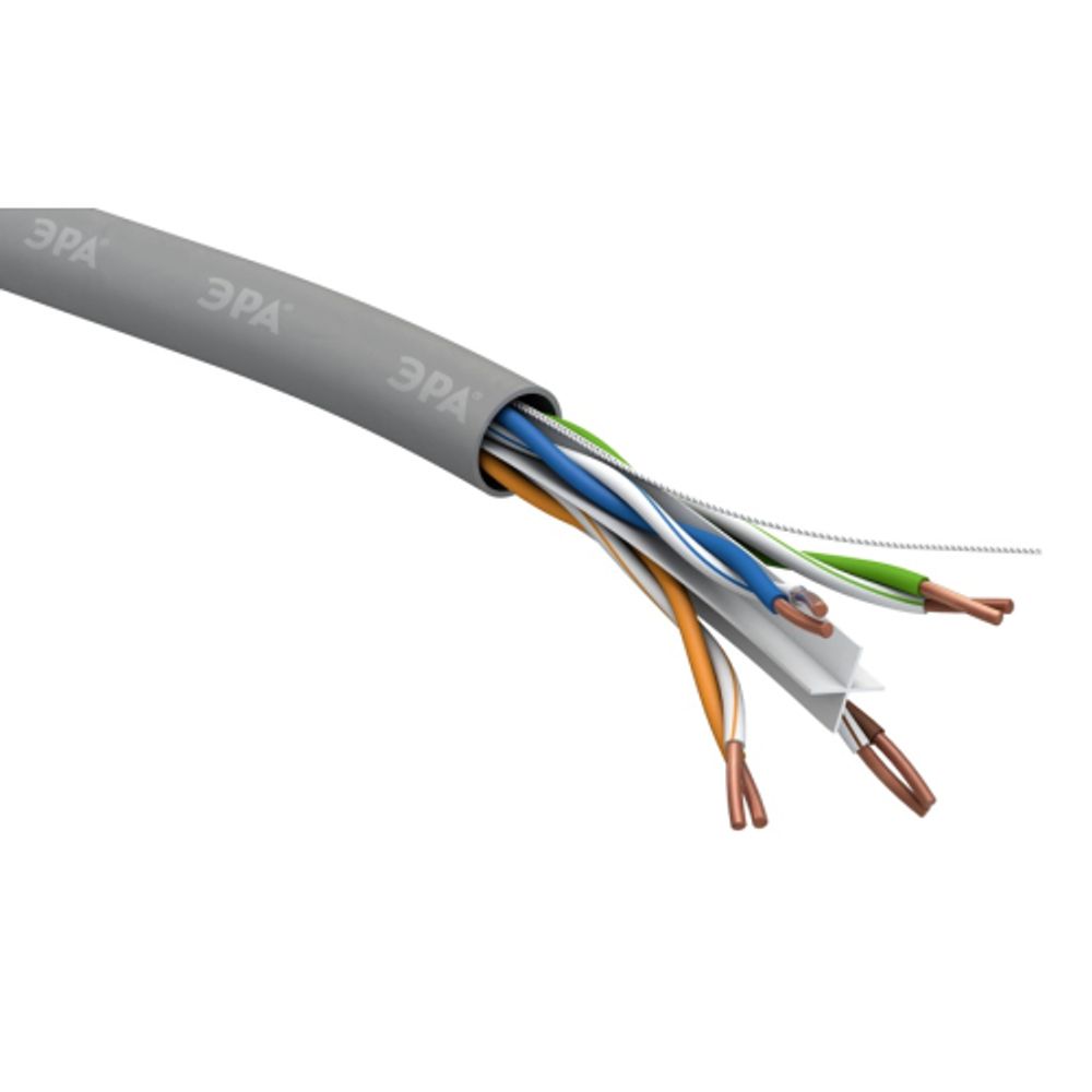 Кабель витая пара ЭРА U/UTP 4x2x23 AWG Cat 6 CU PVC 305 метров | Электротовары