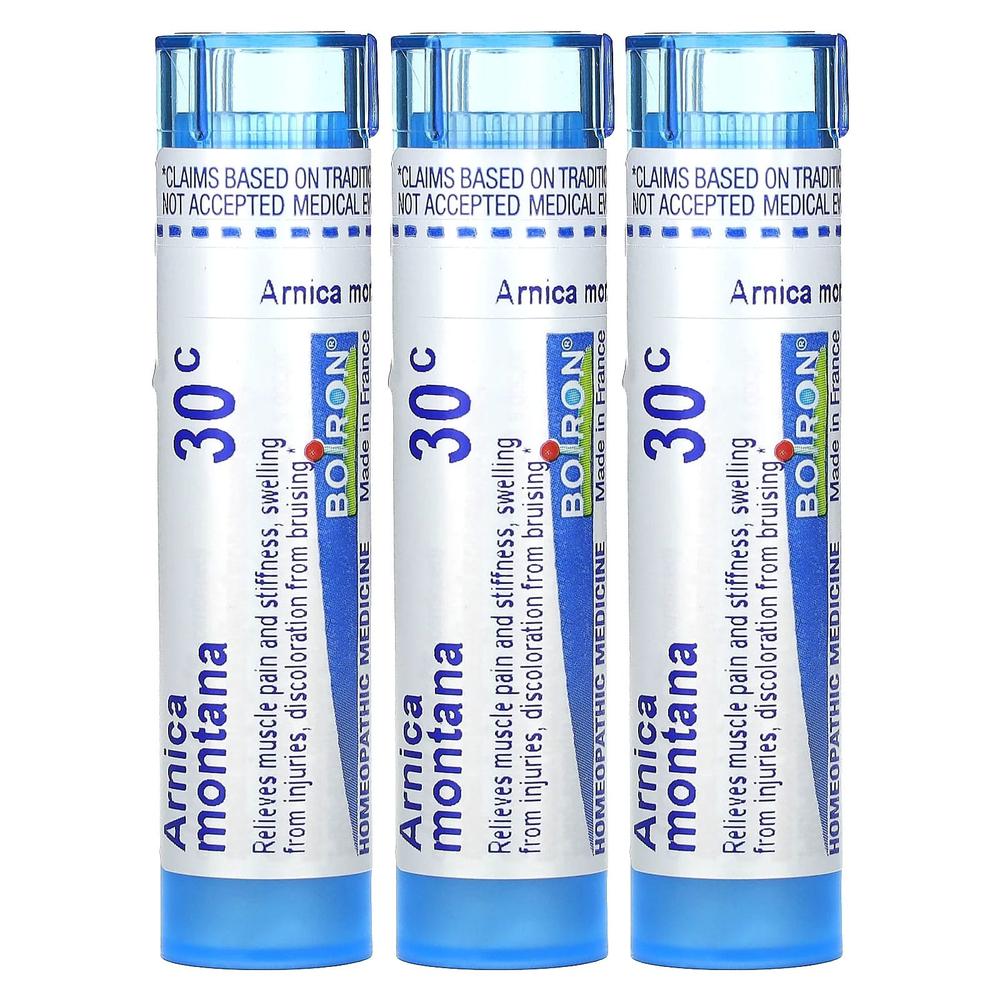 Boiron, арника (Arnica montana), 30C, 3 тюбика, прибл. 80 гранул в каждой