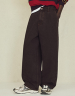 Мужские широкие джинсы wide leg с вытачками - BERSHKA