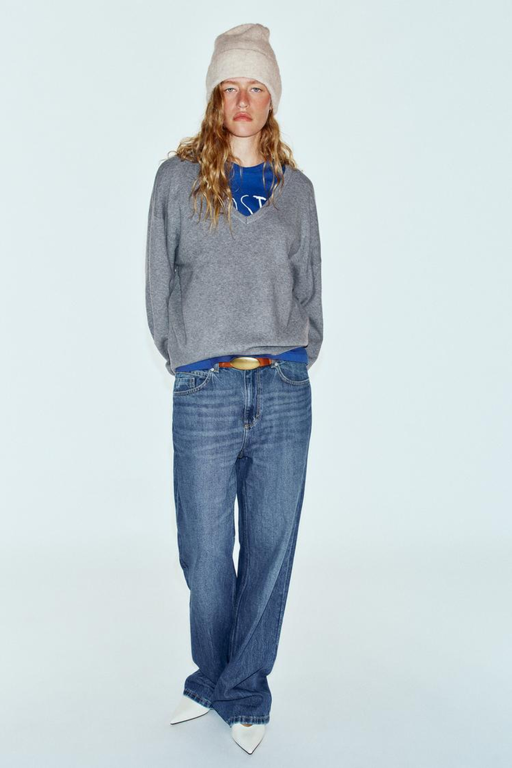 ZARA ШАПКА С ОТВОРОТОМ, ПЕСОЧНЫЙ