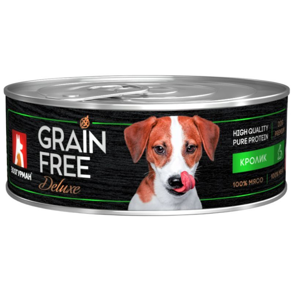 Зоогурман "GRAIN FREE" влажный корм для собак кролик 100 г