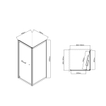 Душевой уголок Stile VSS-2ST9090CLB-R, 900*900, черный, стекло прозрачное, правый,