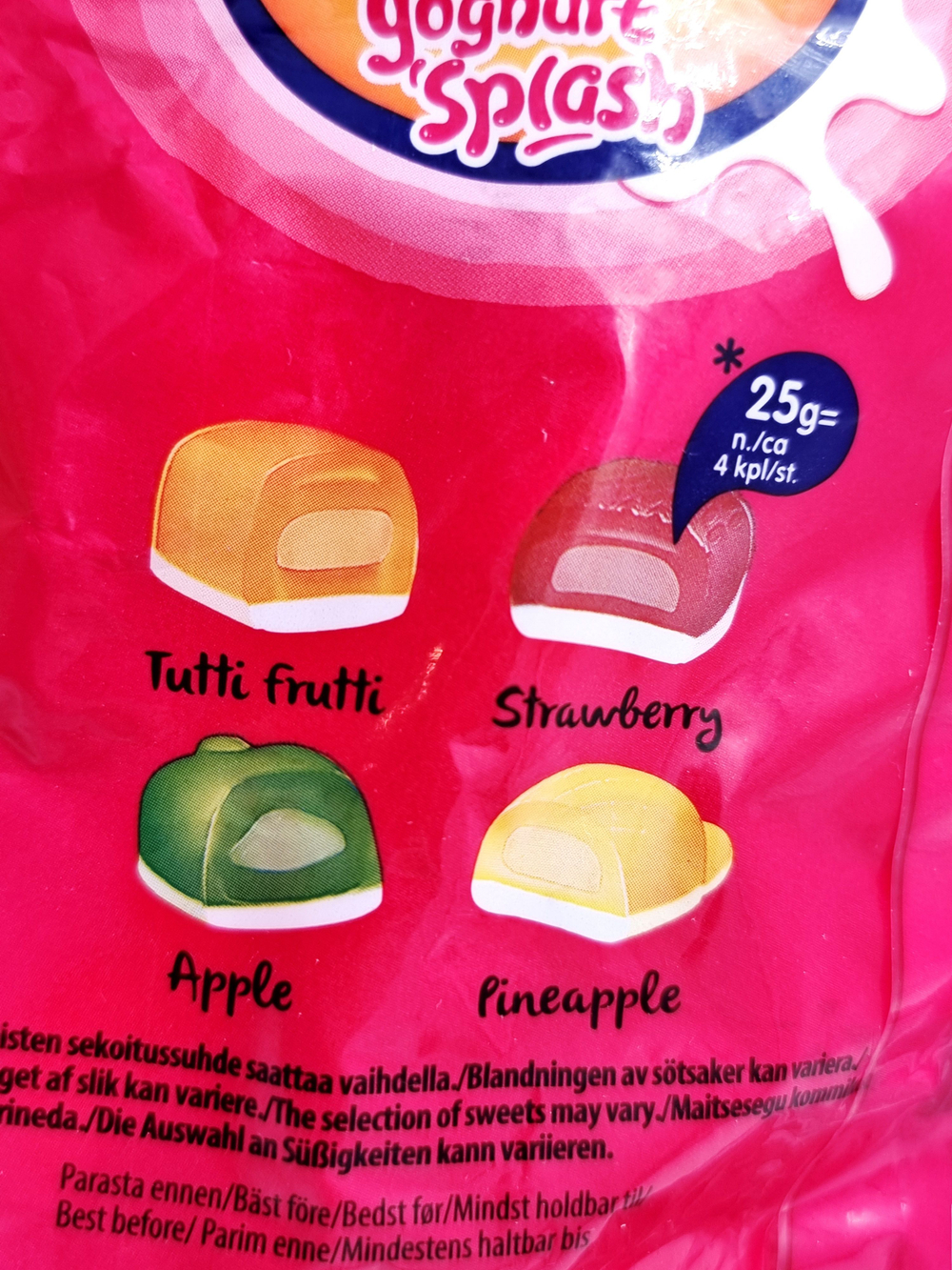 Жевательный мармелад Fazer Tutti Frutti Yoghurt Splash ассорти фруктовый йогурт 350 г (Из Финляндии)