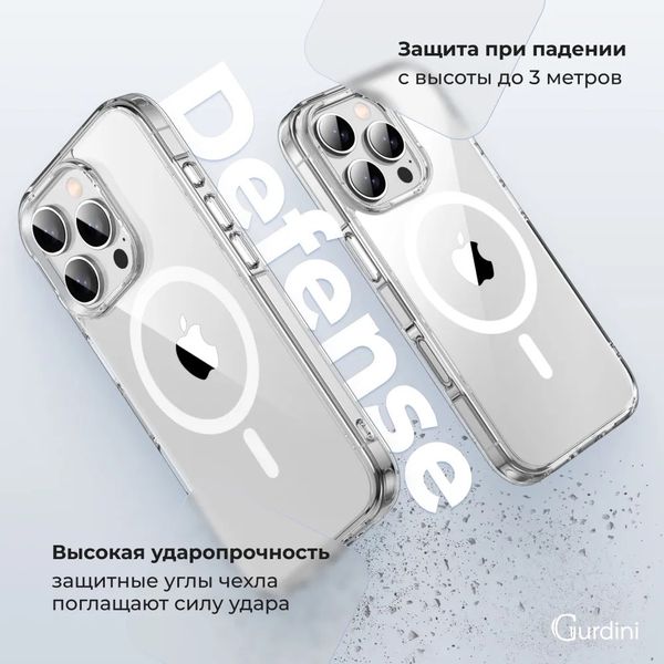Чехол силиконовый Gurdini Alba Series для iPhone 16 Pro Прозрачный