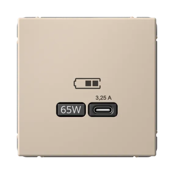 Розетка с USB C Systeme Electric ArtGallery Песочный GAL001227