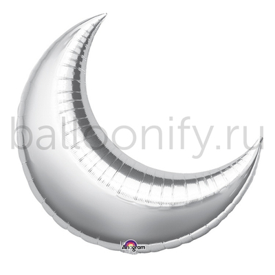 Фольгированная фигура, Месяц 20"/51CM W X 22"/56CM H Металлик Silver