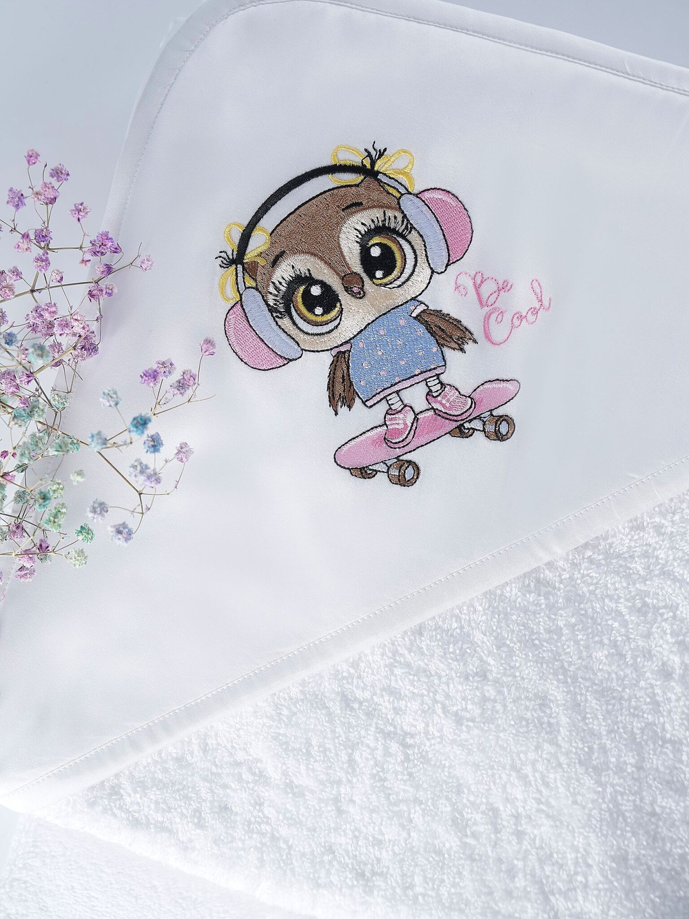 Полотенце детское 120х120 Claire Batiste Atelier Smart Girl для новорожденных с капюшоном