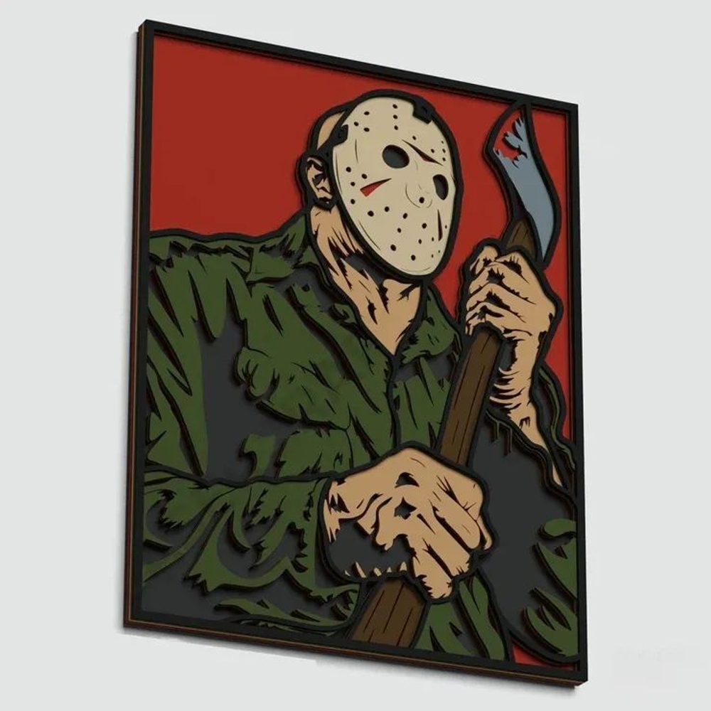 3D Картина по номерам из дерева Джейсон Вурхиз, 23x30 см
