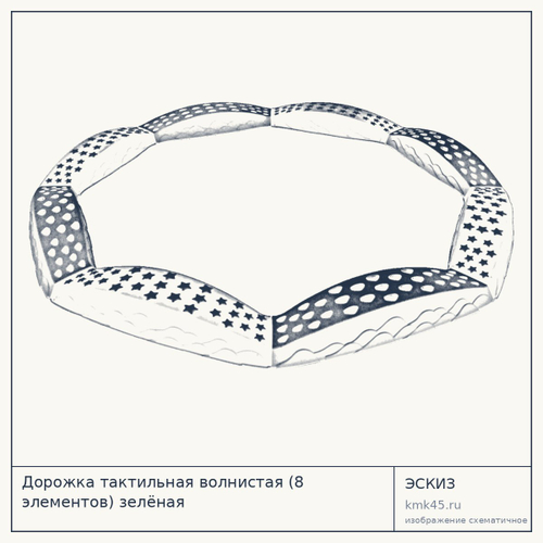 Дорожка тактильная волнистая (8 элементов) зелёная — от 20 000 ₽