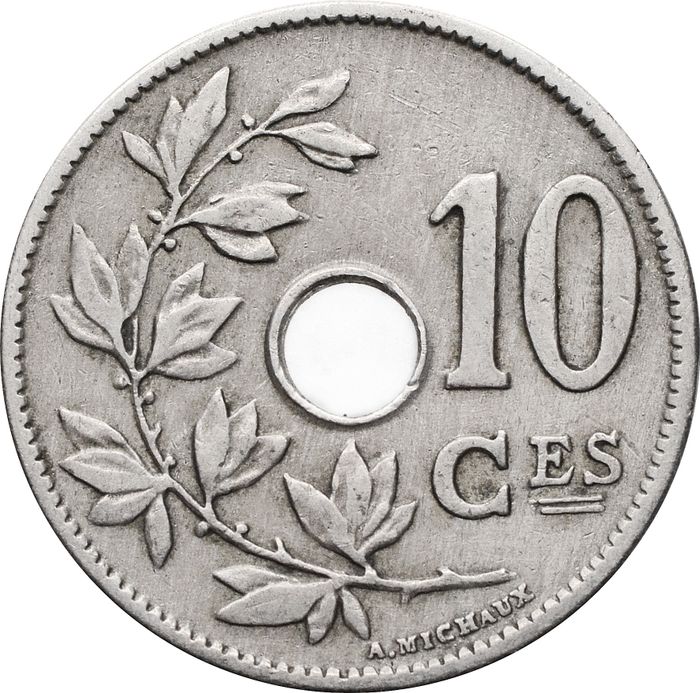 10 сантимов 1905 Бельгия (надпись на французском BELGIQUE)