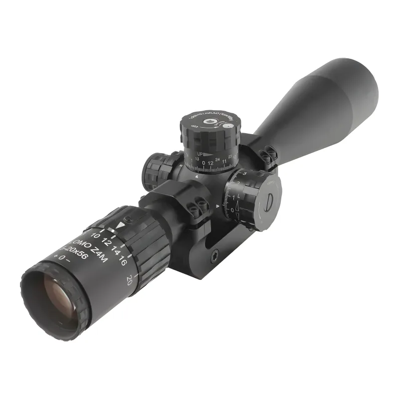 Прицел оптический Belomo Z4M 5-20x56 - вид со стороны окуляра и барабанов ввода поправок