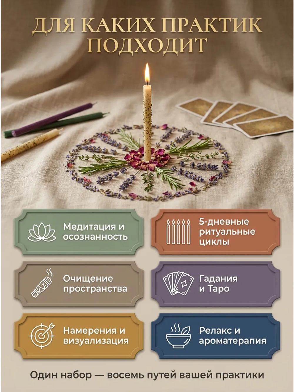 Набор магических свечей 8 цветов по 5шт (40 штук)