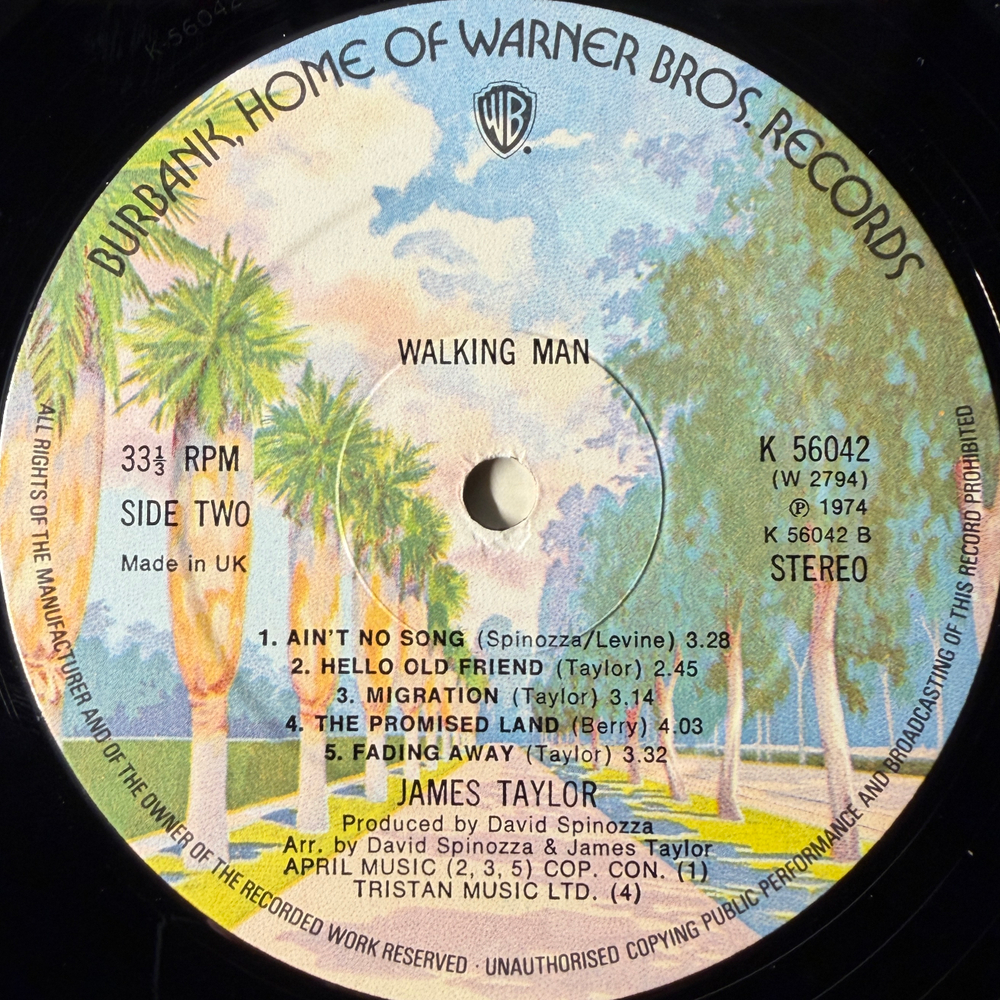 James Taylor ‎– Walking Man (Англия 1974г.)