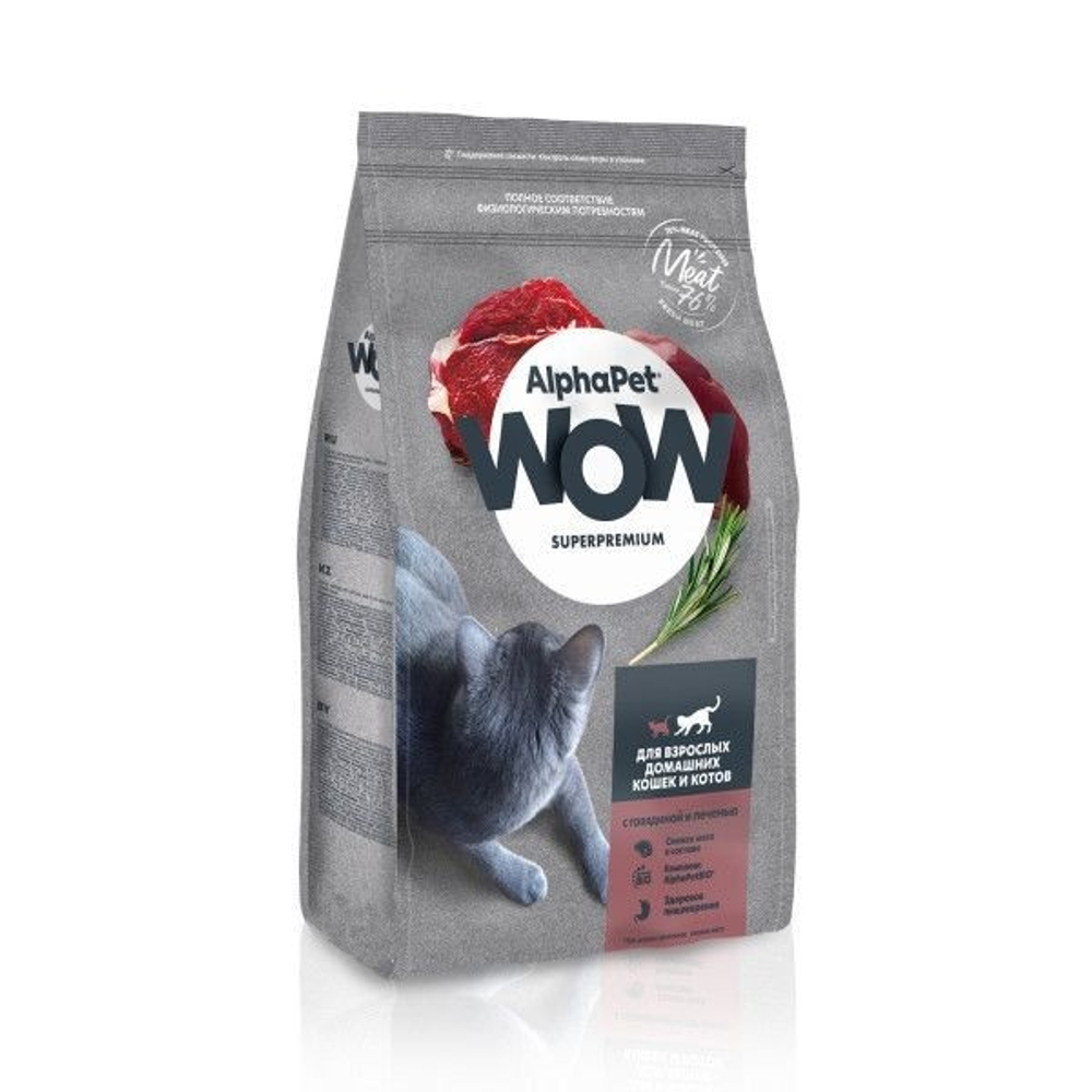 AlphaPet WOW Adult Говядина/Печень для кошек 350 г