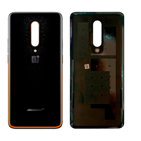 Задняя крышка для OnePlus 7T Pro черно-оранжевая (McLaren Edition) без стекла камеры