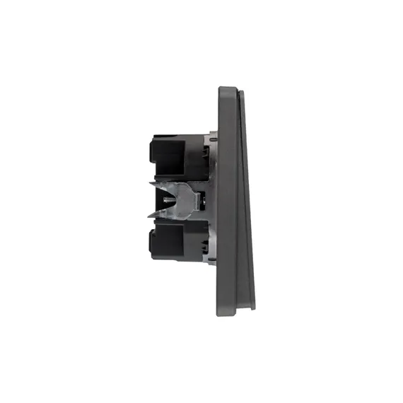 Переключатель перекрестный одноклавишный с подсветкой KRANZ Miele Round Титан KR-78-0718-2