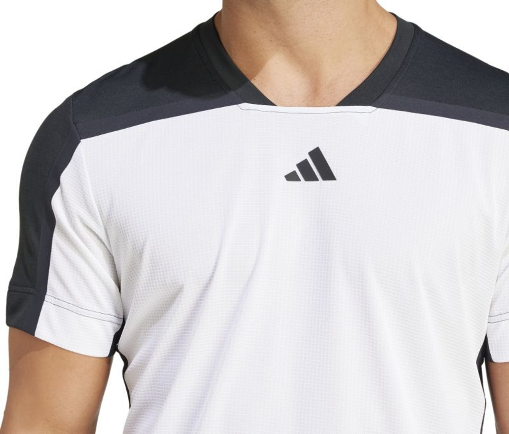 Мужская теннисная футболка Adidas Heat.Rdy FreeLift Pro Polo Shirt - white/black