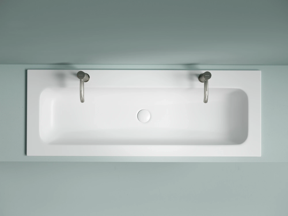 Раковина накладная Ceramicanova Грация (Grace) прямоугольная, с двумя отверстиями под смеситель 1210x457x137 мм, цвет белый матовый, CN7016MW