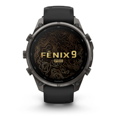 Умные часы Garmin Fenix 9 PRO INREACH, 47 мм, AMOLED, Sapphire Carbon Gray DLC Titanium with Black/Pebble Gray Silicone Band
