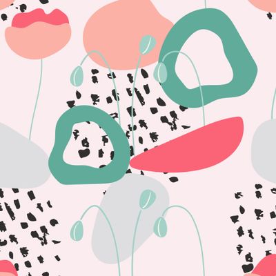Чувственные и нежные цветы. Произвольные формы и пятна. Пастельные розовые цвета.
