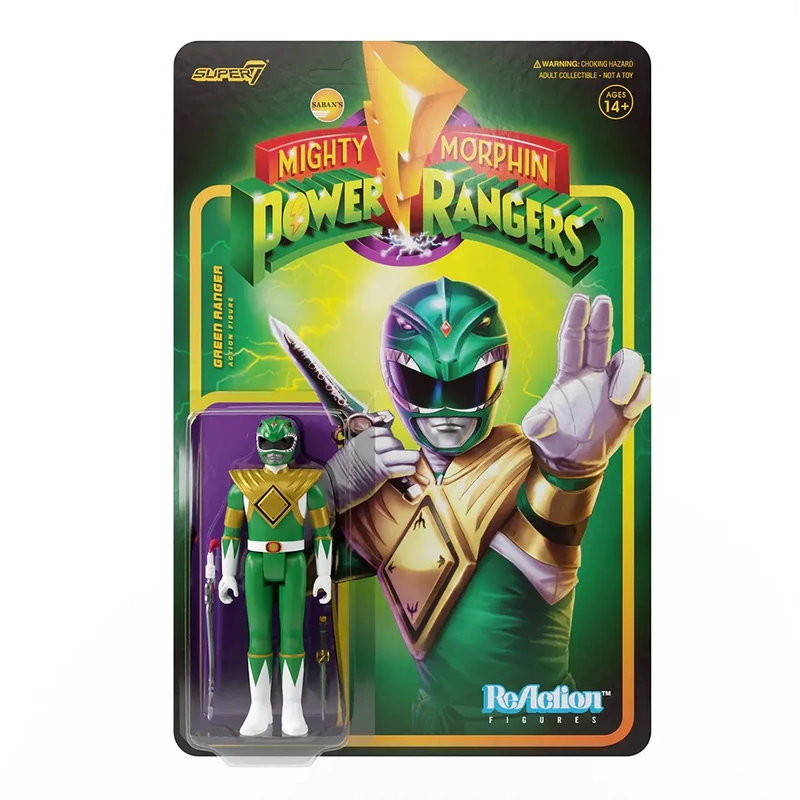 Фигурка Super7 - Mighty Morphin' Power Rangers Reaction W1 - Green Ranger