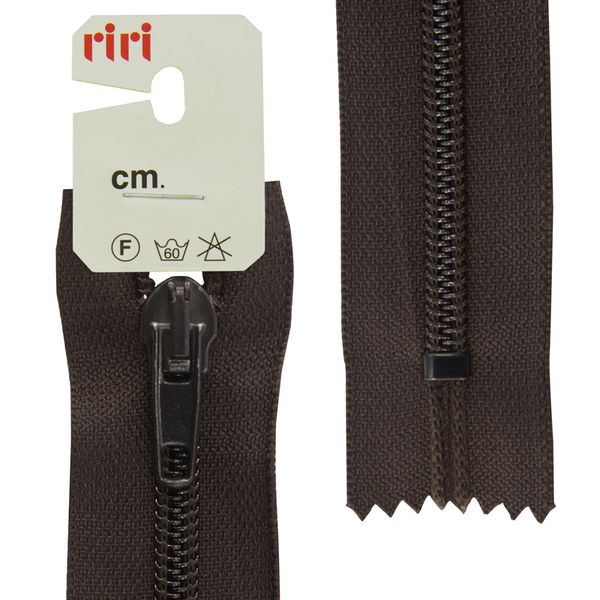 Молния спиральная (витая) обувная RIRI Т6 (6 мм) н/раз., 30 см, цв. тесьмы 2226, т.коричневый, 1 шт