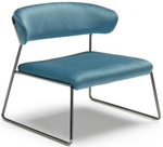 Кресло лаунж с обивкой Scab Design Lisa Lounge, черный глянцевый никель, голубой
