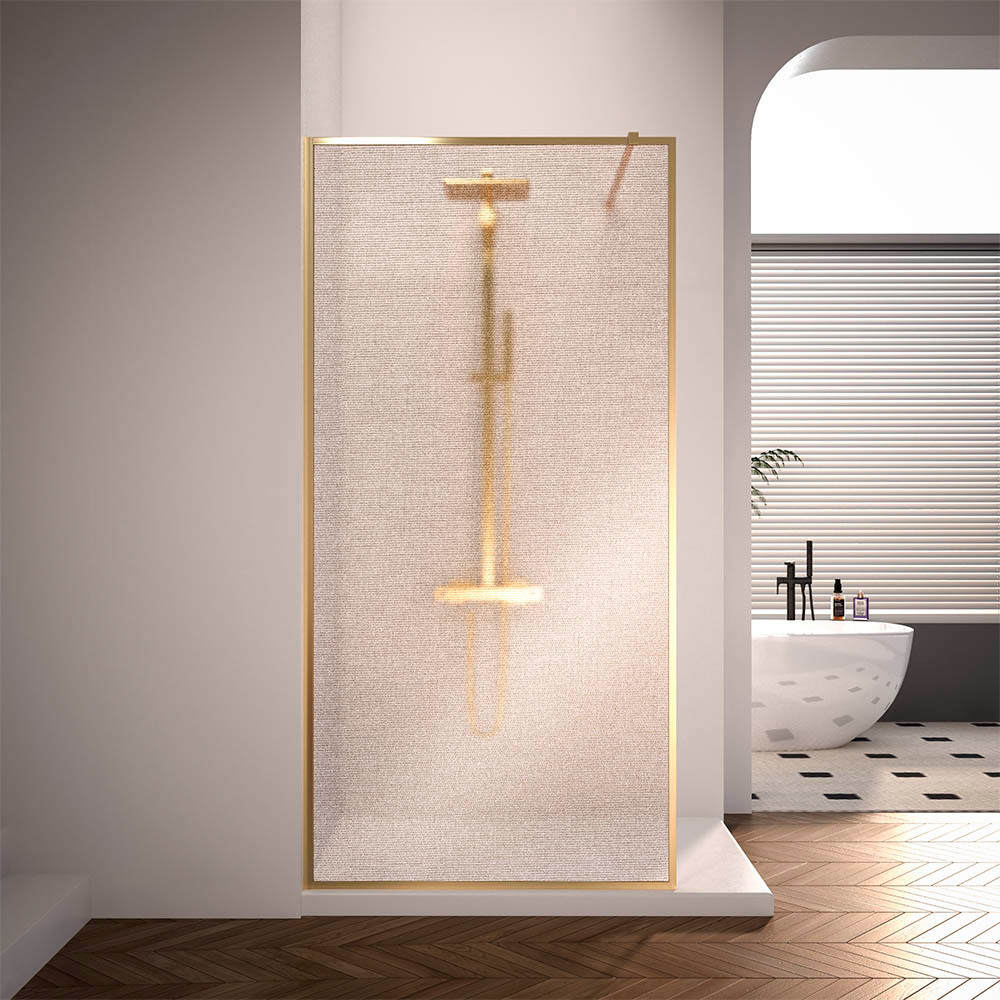 Душевая перегородка Veconi Korato KR-81GL, 800x2000, брашированное золото, ламинированное золото