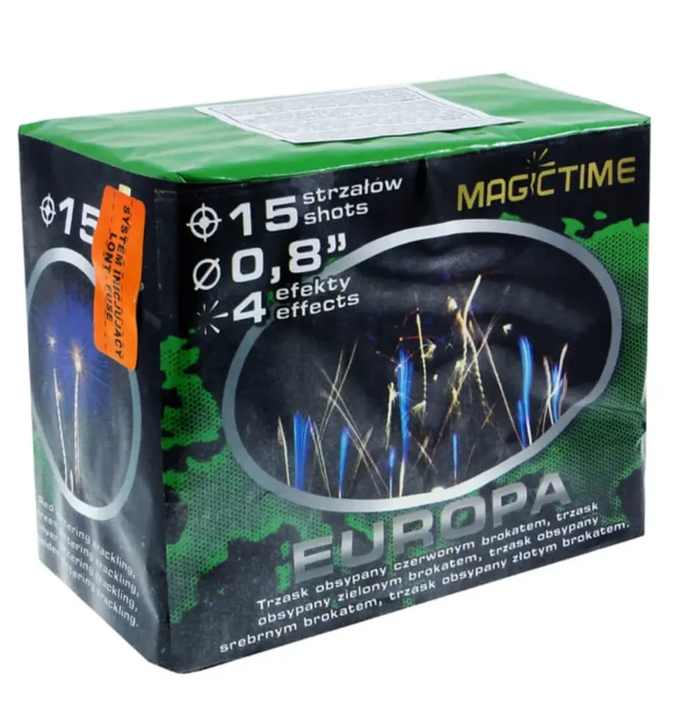 Батарея салютов Europa (R7212) от Magictime, 15 выстрелов, 20 мм