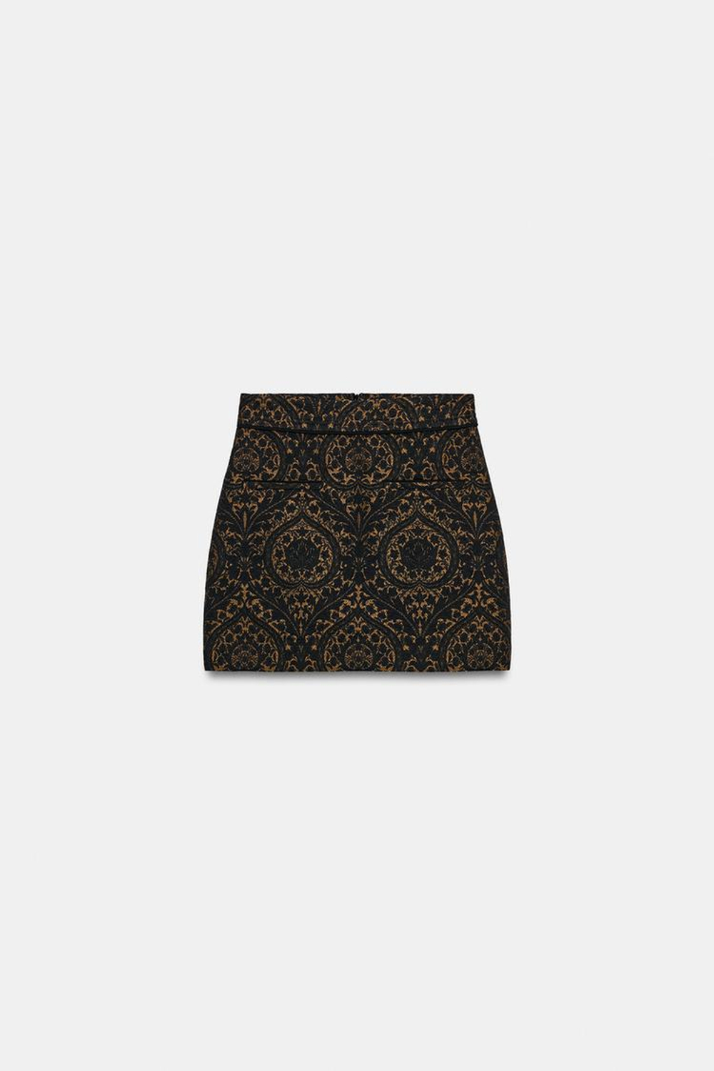 ZARA ЖАККАРДОВАЯ ЮБКА — ZW COLLECTION, ЧЕРНЫЙ