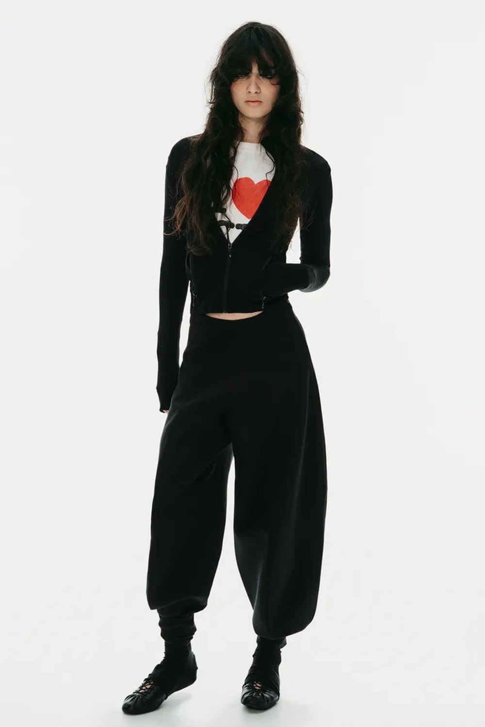 ZARA БРЮКИ BALLOON С ВЫСОКОЙ ПОСАДКОЙ, ЧЕРНЫЙ