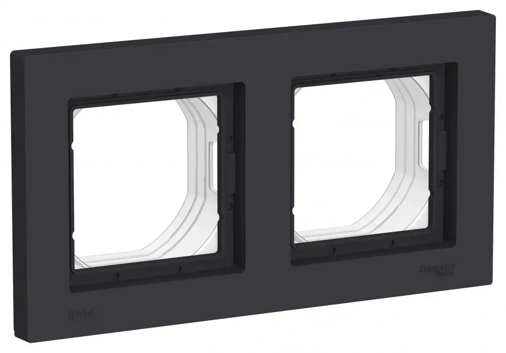 ATLASDESIGN AQUA 2-постовая РАМКА, IP44, КАРБОН