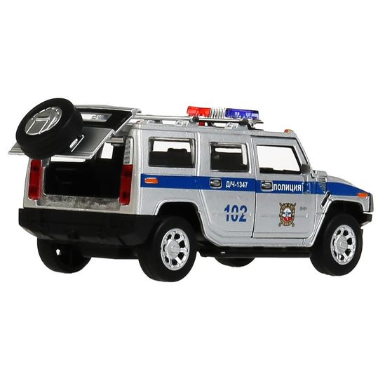 Машина металл HUMMER "hummer H2 полиц"дл12 см,откр дв,баг,инерц,сереб,в кор Технопарк