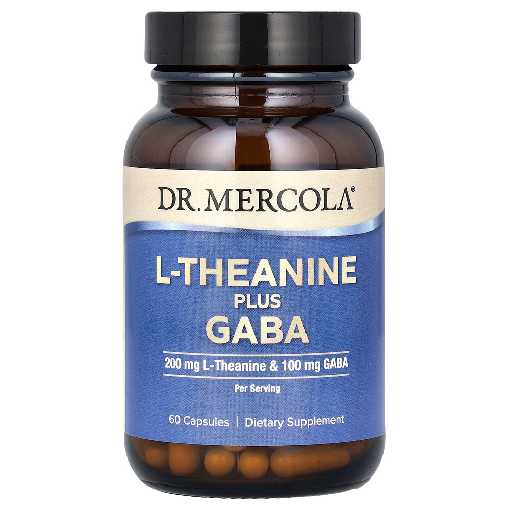 Dr. Mercola, L-теанин с ГАМК, 60 капсул
