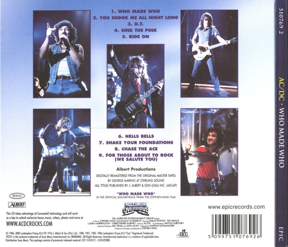 AC/DC — Who Made Who (CD)