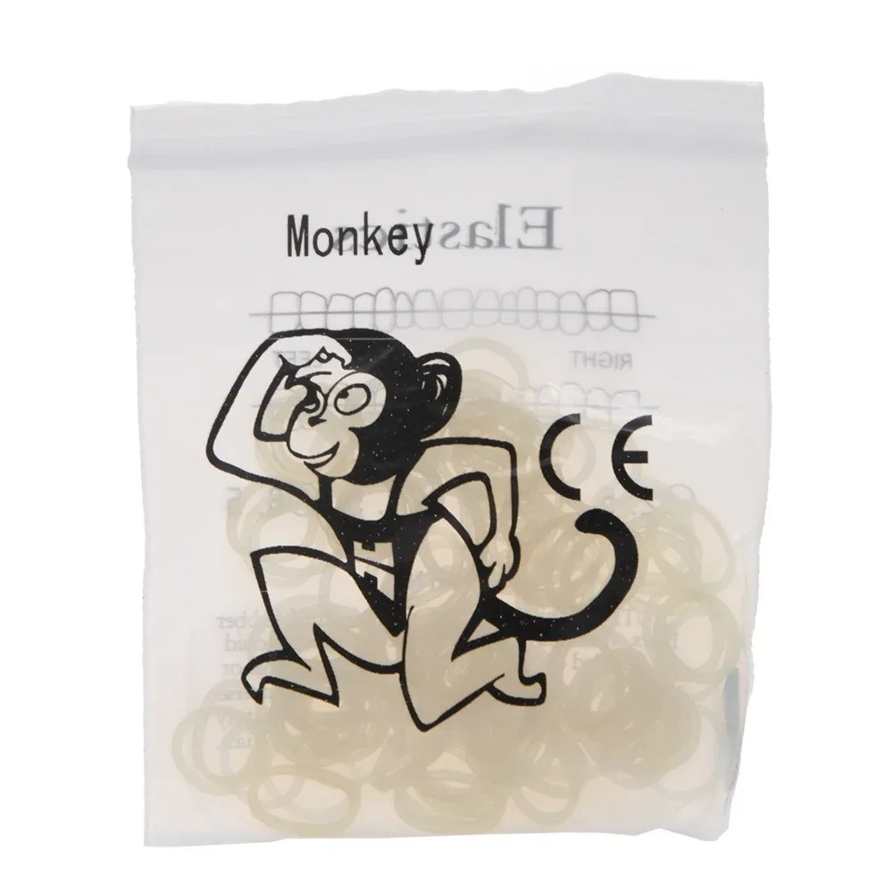 Ортодонтические резинки для брекетов 3/8", 4.5 oz (Monkey), прозрачные 100 шт