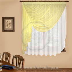 Шторы для кухни:    Май (арт. А30-m250-6)  - 295х180 см. - Коралловый