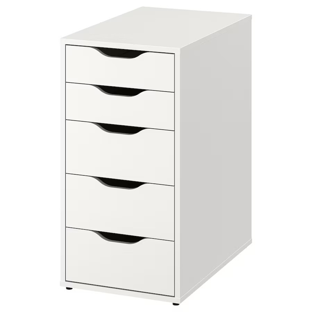 АЛЕКС ALEX Комод 5 ящиков 36x70х58 см, белый