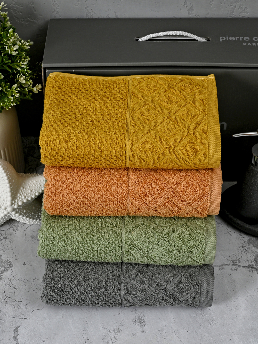 HAV00151 Набор полотенец для лица PIERRE CARDIN HOME из 4пр DIAMOND 50х90