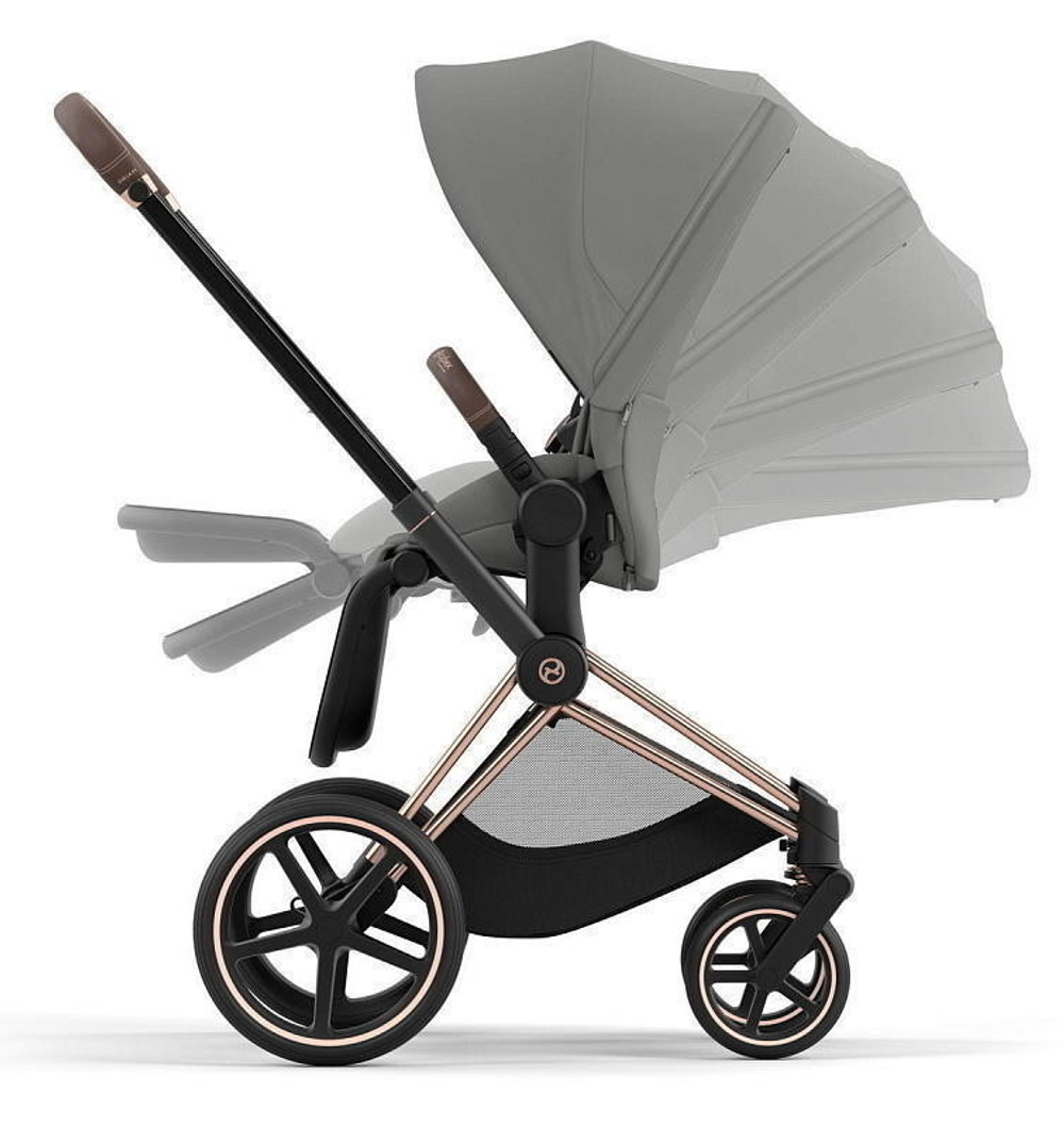 Коляска Cybex Priam IV Rosegold complete Cloud T Sepia Black Plus Base T 3 в 1 Mirage Grey