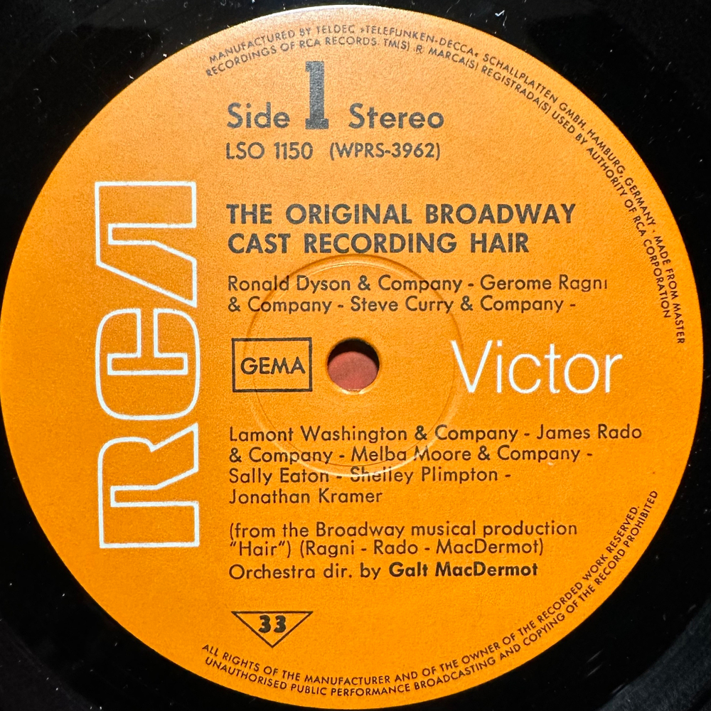 Hair - The Original Broadway Cast Recording (Германия)