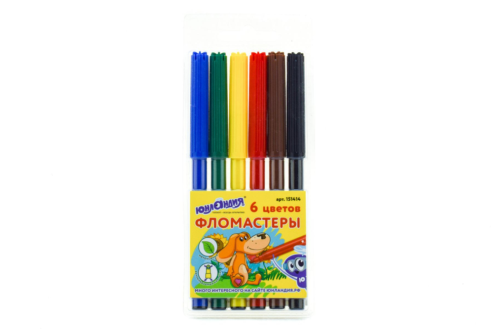 Фломастеры 6цв. "Уроки рисования" (Юнландия) (Комплект 24шт.)