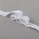Кружево шитьё п/э+х/б 26 мм / 9±0.2 метров, Турция, белый, Gamma GYEM-2600