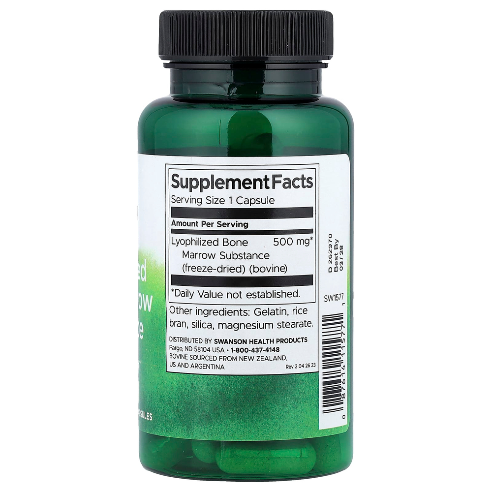 Swanson Vitamins, Лиофилизированное вещество для костного мозга, 500 мг, 60 капсул