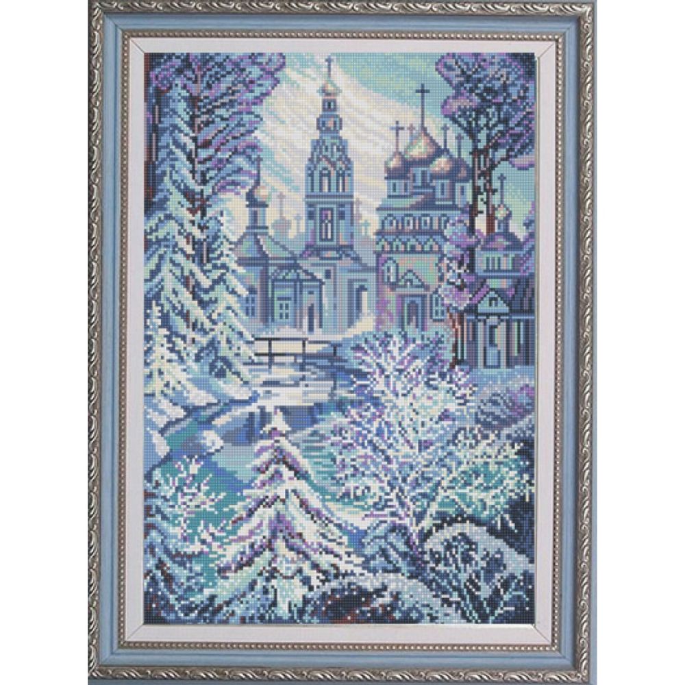 Рисунок для вышивания бисером Конек, 9989 Церковь 29х39 см